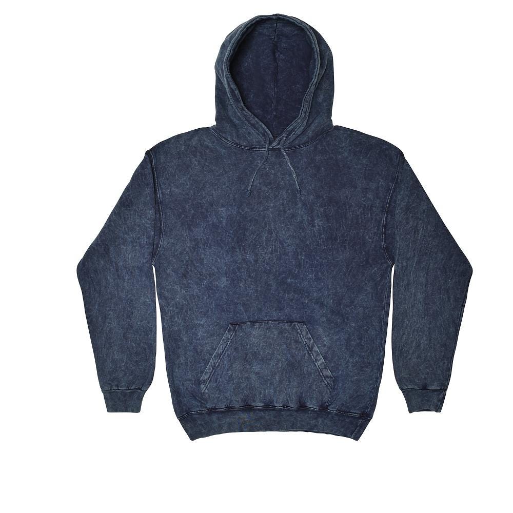 Mineral Wash Hoodie, Pullover,  S,  M, L, XL, 2X, 3X Cotton, Unisex
