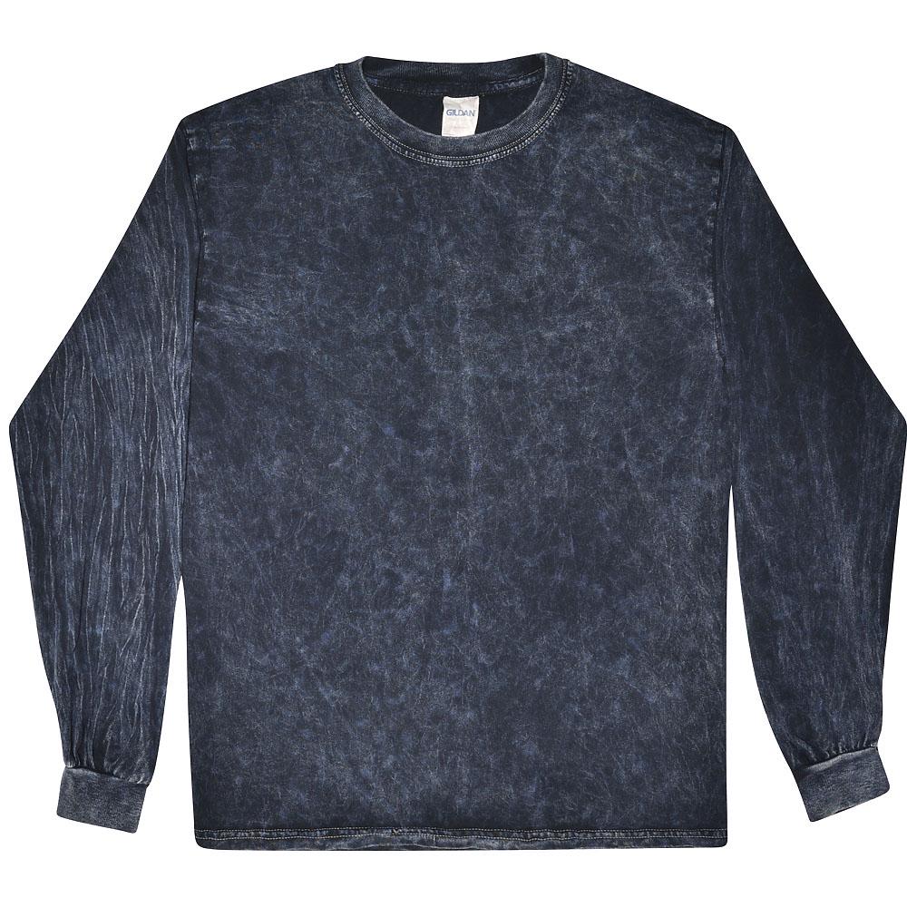 Mineral Wash Long Sleeve T-Shirt,  S,  M, L, XL, 2X, 3X  Cotton, Unisex, Plain Colors