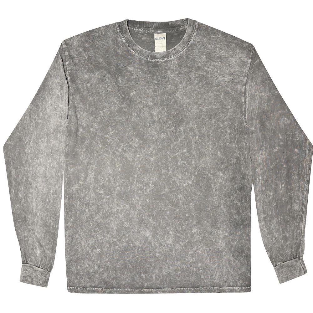 Mineral Wash Long Sleeve T-Shirt,  S,  M, L, XL, 2X, 3X  Cotton, Unisex, Plain Colors