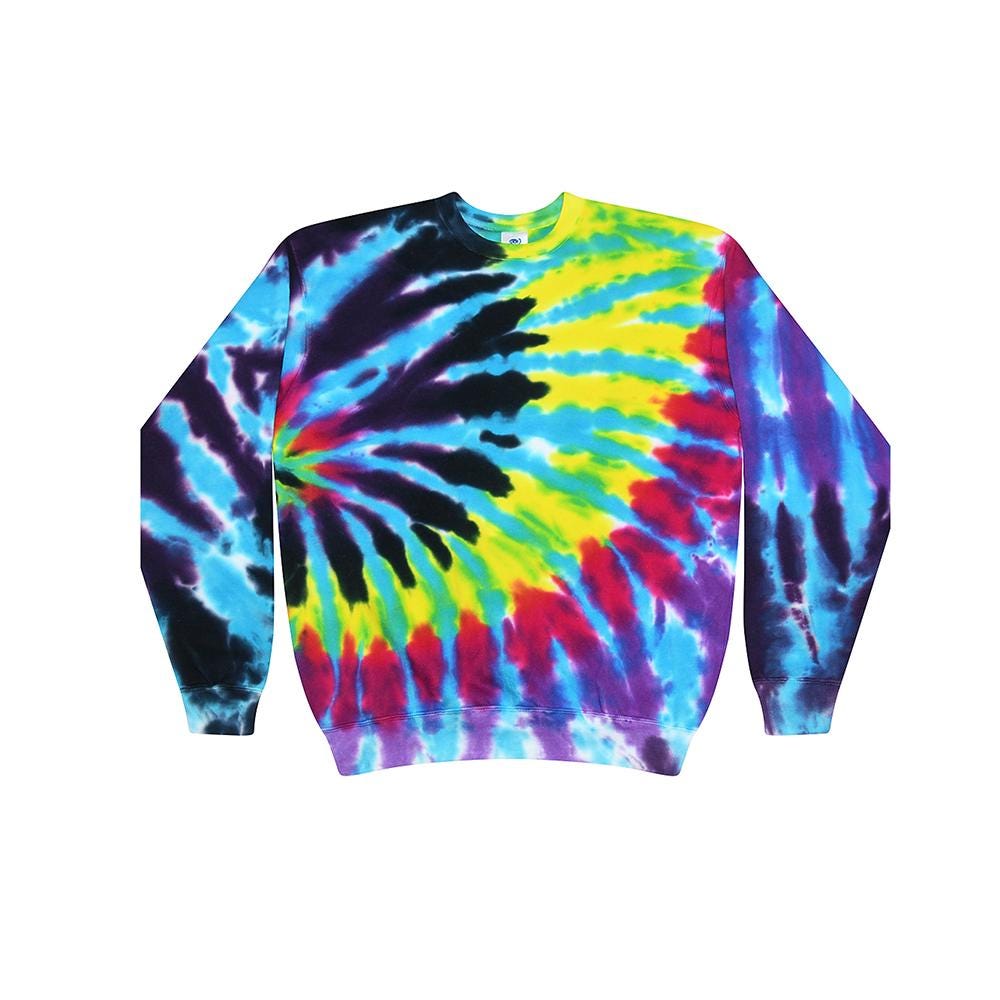 Tie Dye Crewneck, Sweatshirt,   S,  M, L, XL, 2X, 3X  Cotton, Unisex, Multiple Colors