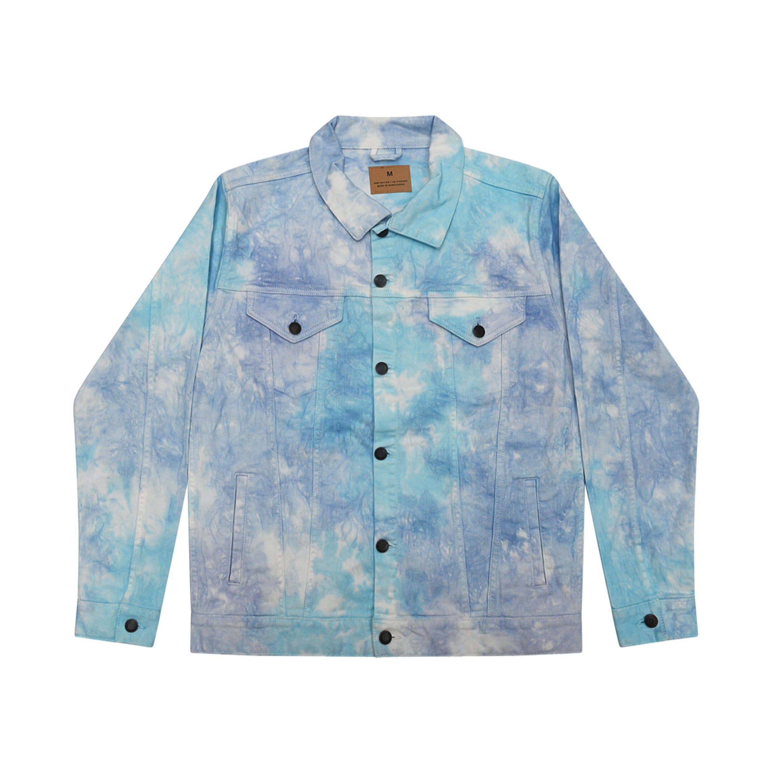 Tie Dye Denim Jacket/Unisex/Handmade/Chest pockets with button flap closure