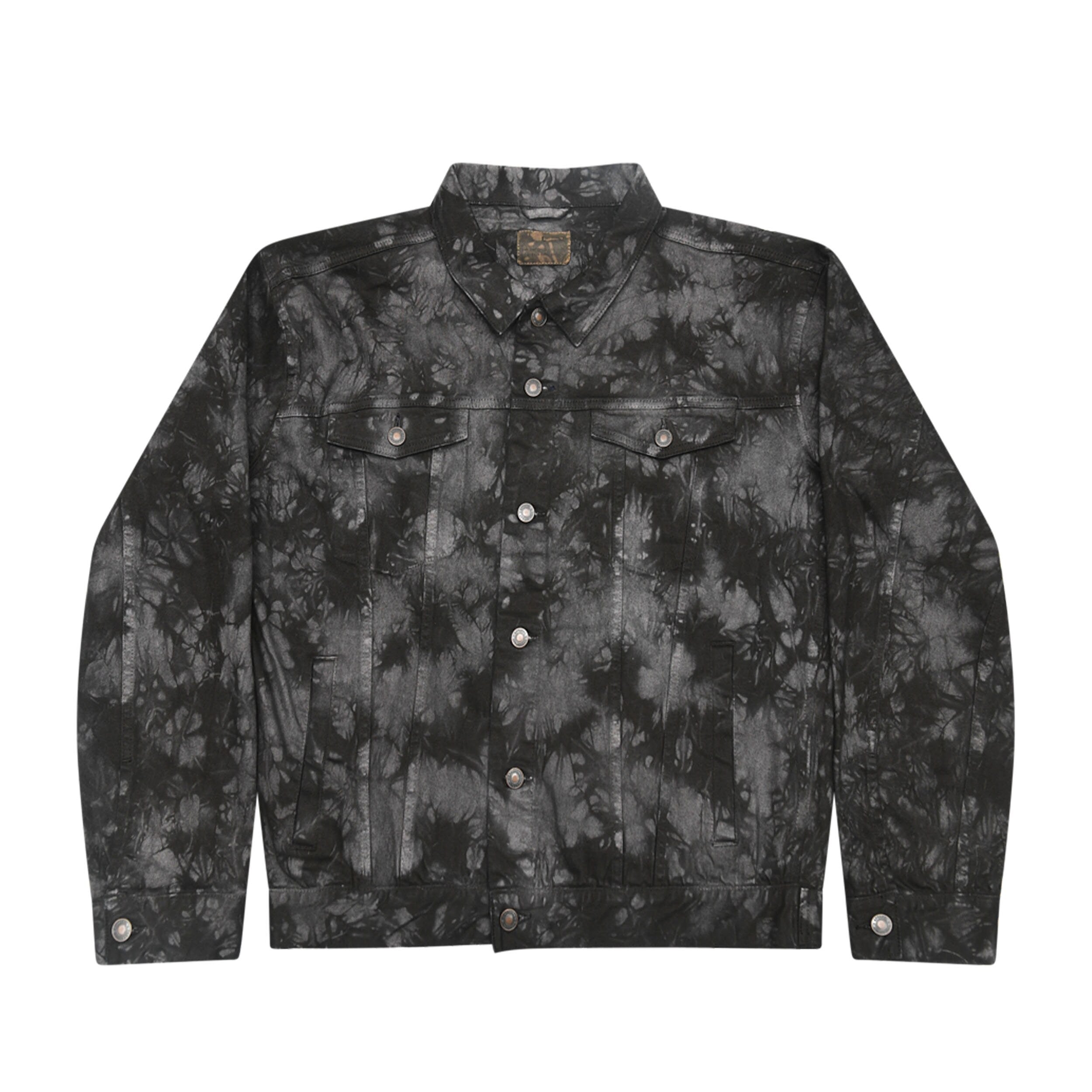 Tie Dye Denim Jacket/Unisex/Handmade/Chest pockets with button flap closure