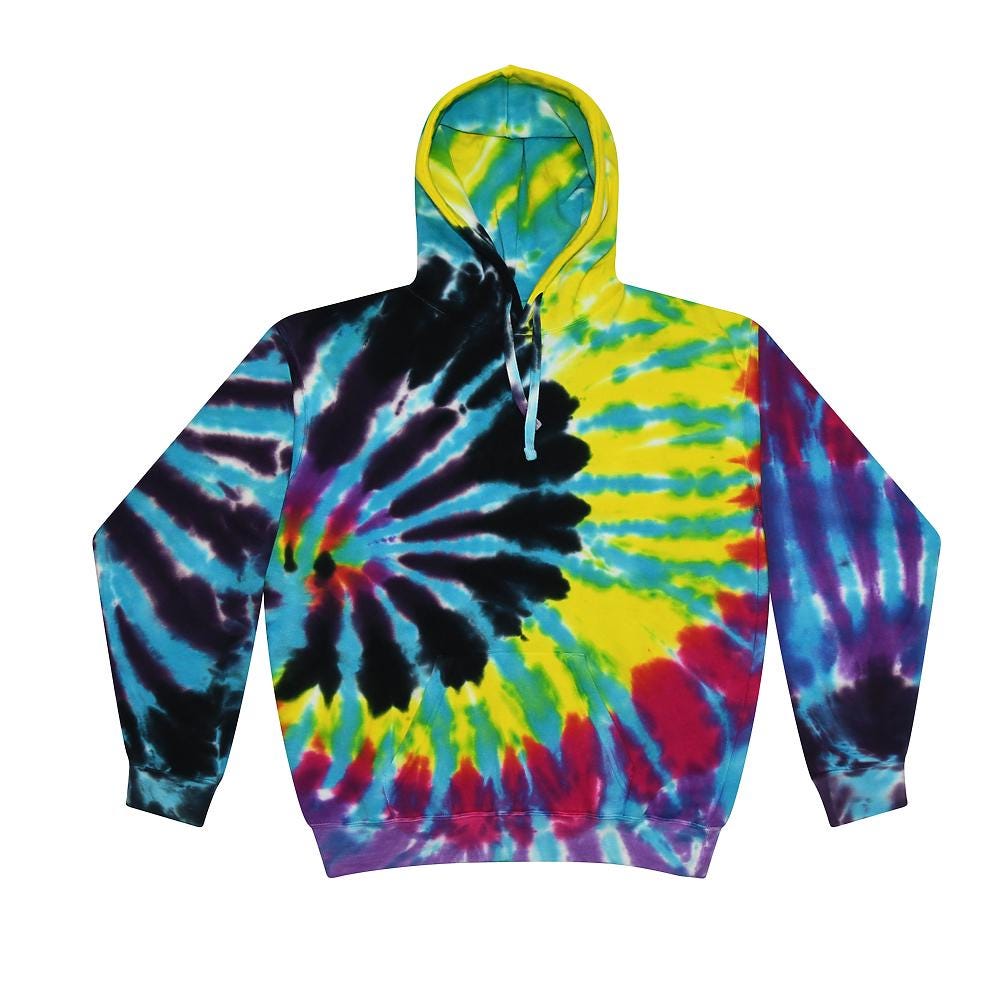 Tie Dye Hoodie, Pullover, Rainbow,  S,  M, L, XL, 2X, 3X Cotton, Fleece, Unisex