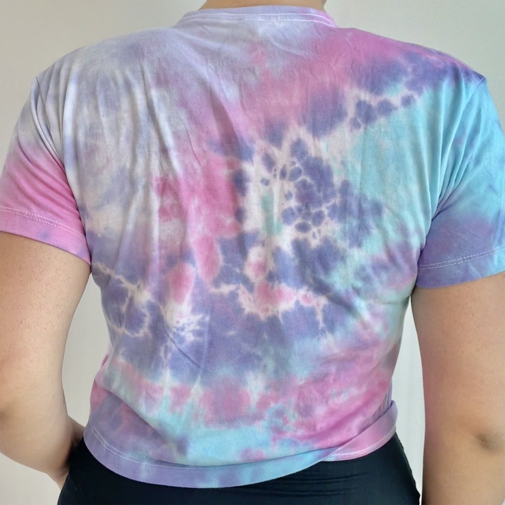 Tie Dye Ladies Crop Tee, XS, S, M, L, XL, Cotton