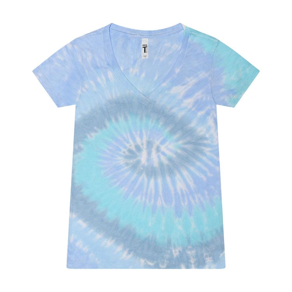 Tie Dye Lady V-Neck T-Shirt,  Multiple Colors, Adult  Sizes, Cotton, Women