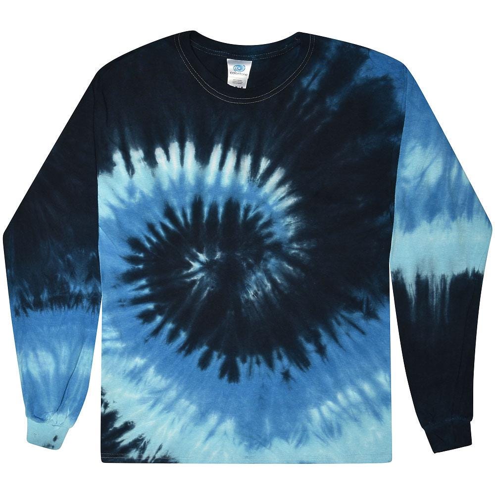 Tie Dye Long Sleeve T-Shirt, Unisex Cotton