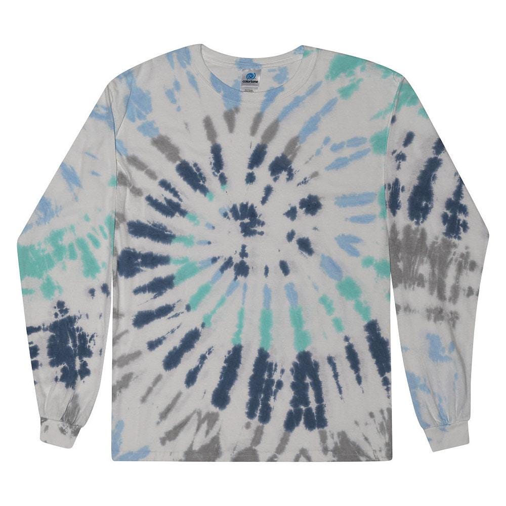 Tie Dye Long Sleeve T-Shirt, Unisex Cotton