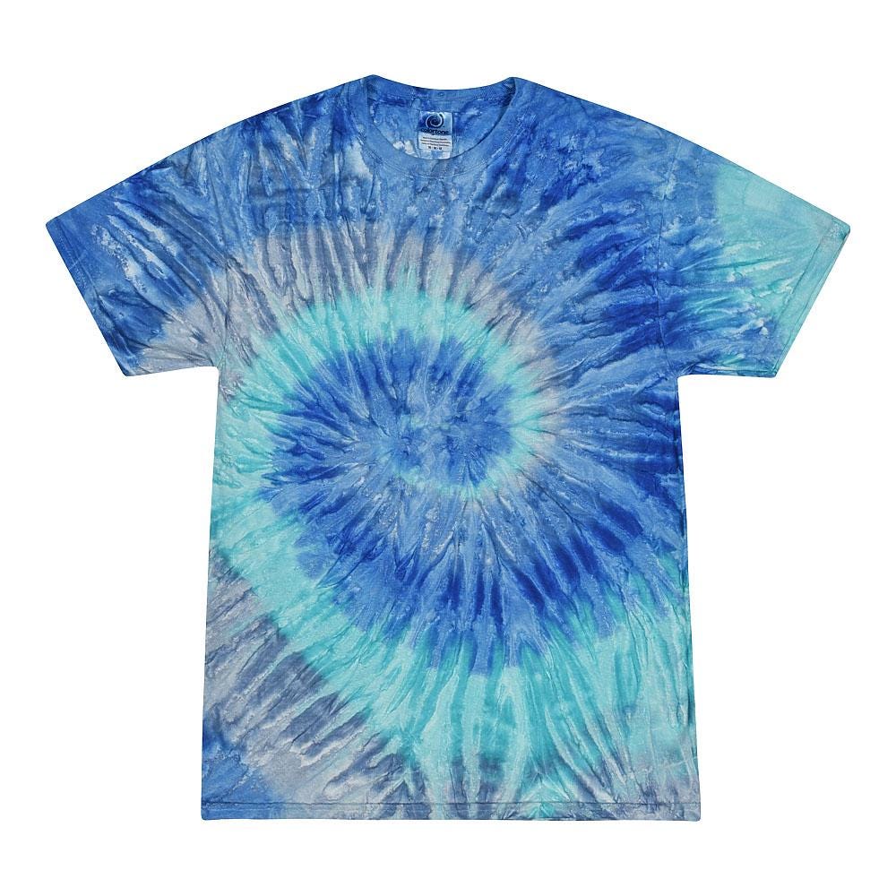 Tie Dye T-Shirt Unisex, Adult & Kids Sizes, Color Blue
