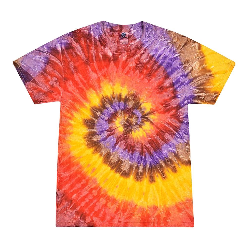 Tie Dye T-Shirt Unisex, Adult & Kids Sizes, Color Orange