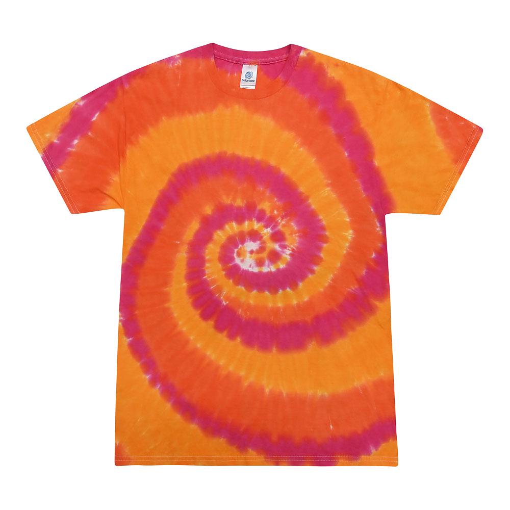 Tie Dye T-Shirt Unisex, Adult & Kids Sizes, Color Orange