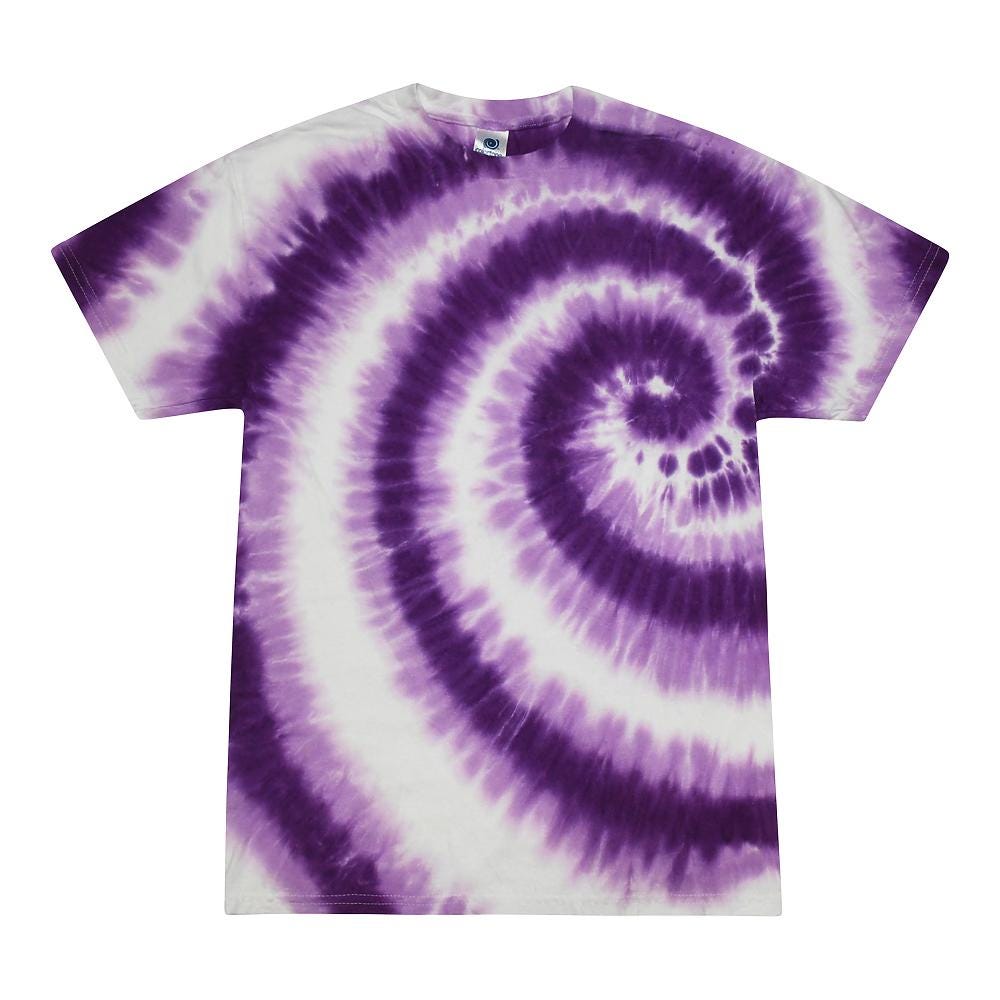 Tie Dye T-Shirt Unisex, Adult & Kids Sizes, Color Purple