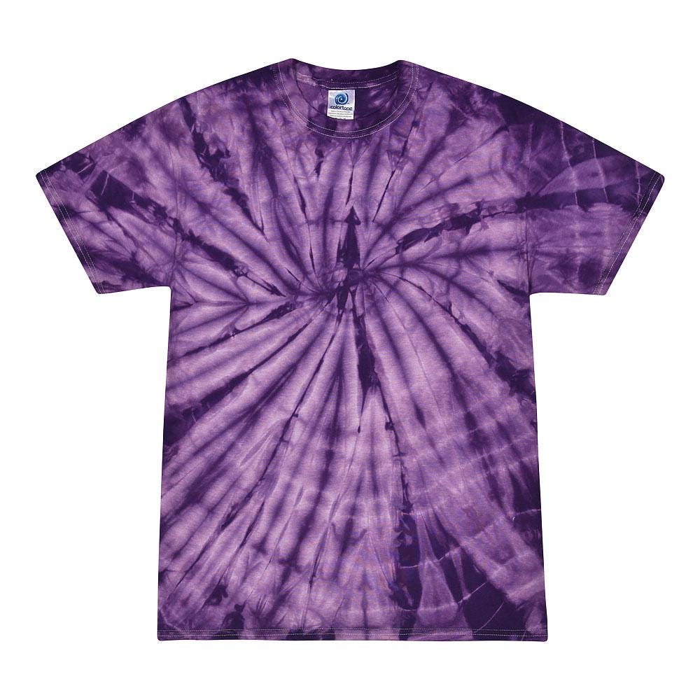 Tie Dye T-Shirt Unisex, Adult & Kids Sizes, Color Purple