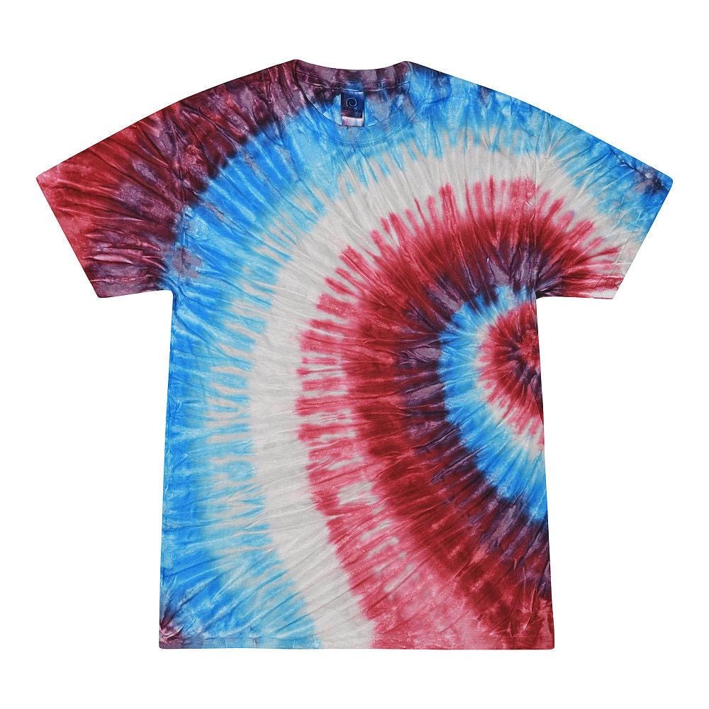 Tie Dye T-Shirt Unisex, Adult & Kids Sizes, Color Red