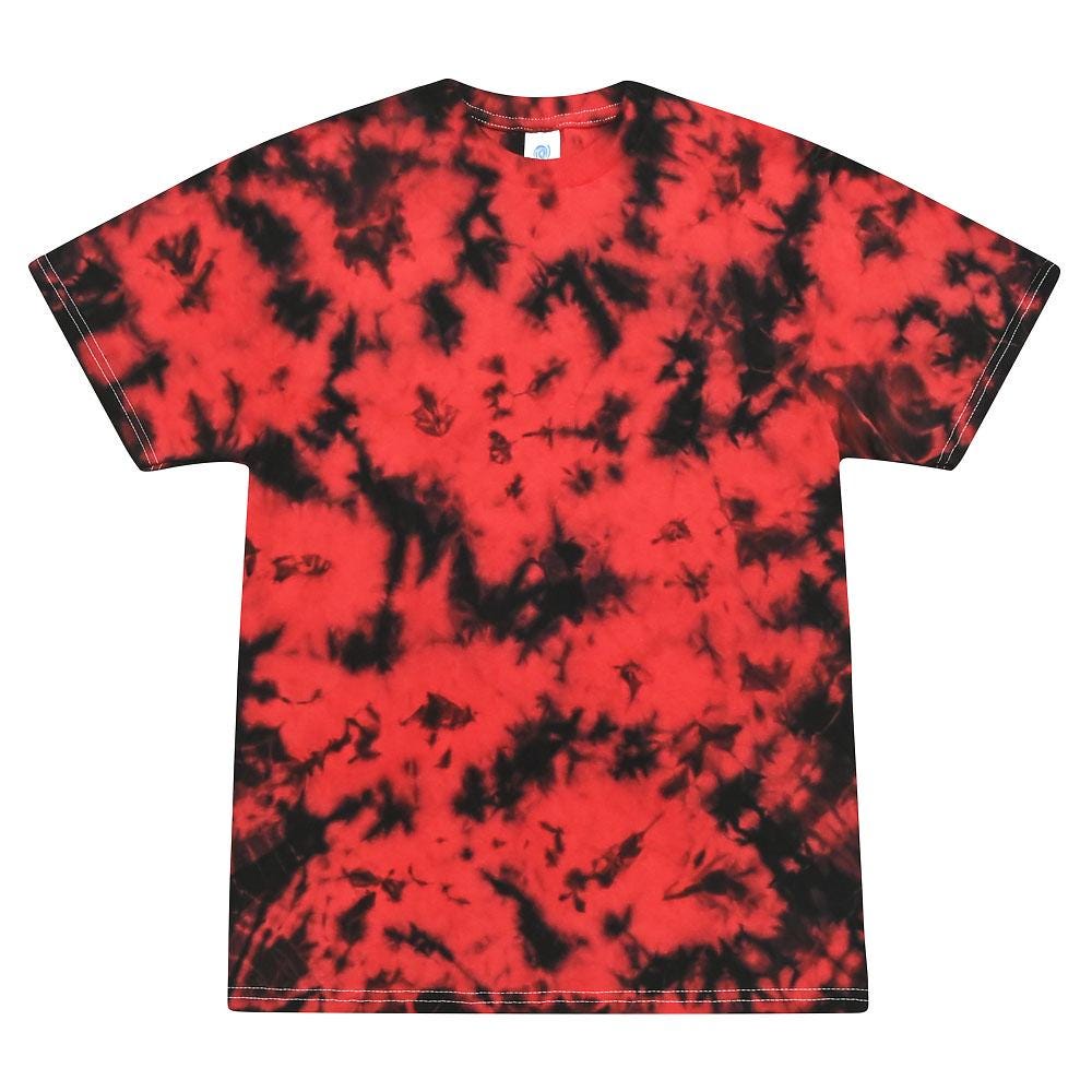Tie Dye T-Shirt Unisex, Adult & Kids Sizes, Color Red