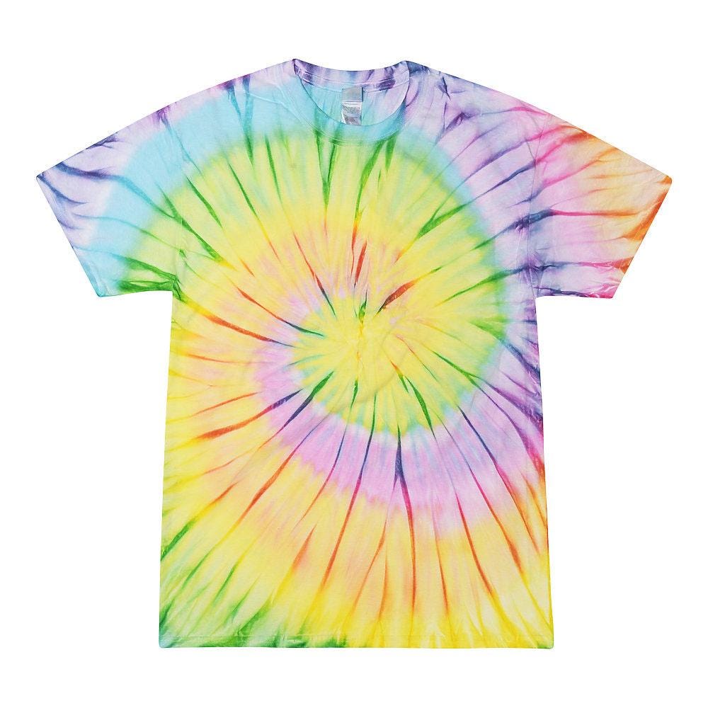 Tie Dye T-Shirt Unisex, Adult & Kids Sizes, Color Yellow