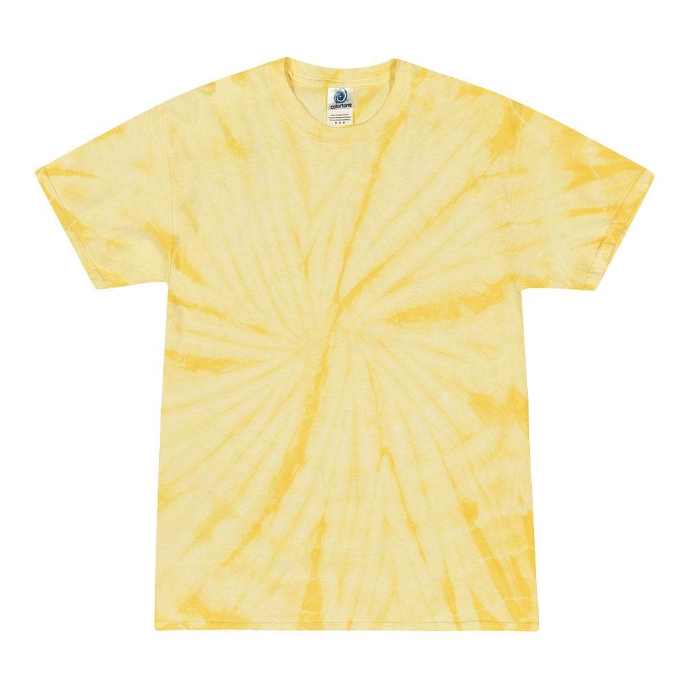 Tie Dye T-Shirt Unisex, Adult & Kids Sizes, Color Yellow