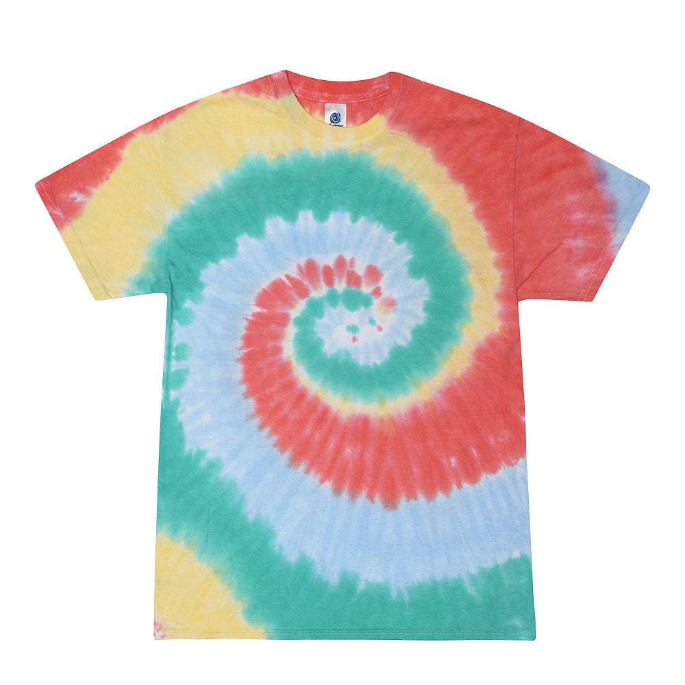 Tie Dye T-Shirt Unisex, Adult & Kids Sizes, Multiple Colors, Cotton