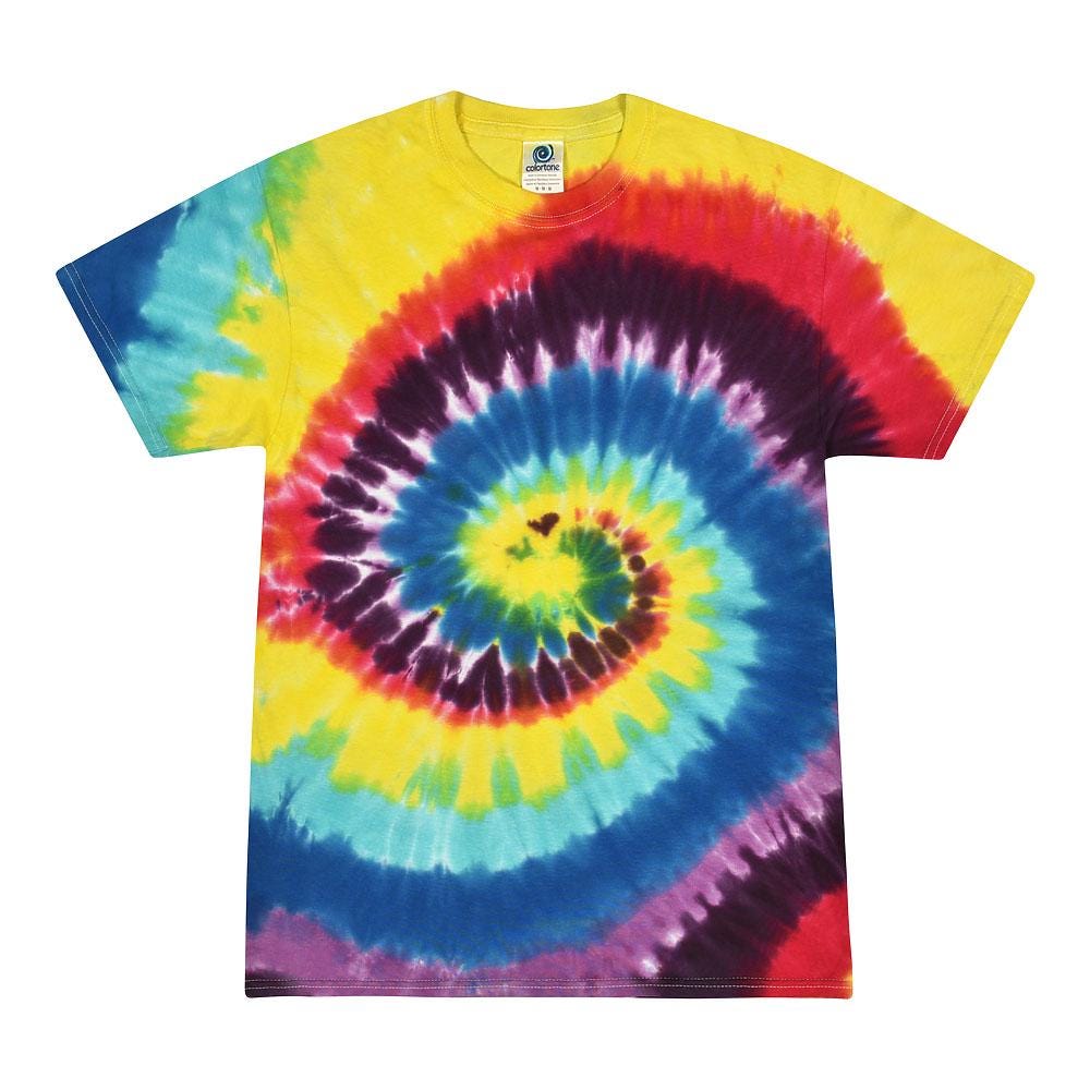 Tie Dye T-Shirt Unisex, Adult & Kids Sizes, Rainbow Style, Multiple Colors