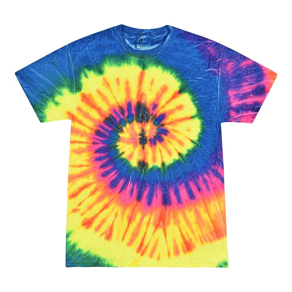 Tie Dye T-Shirt Unisex, Adult & Kids Sizes, Rainbow Style, Multiple Colors