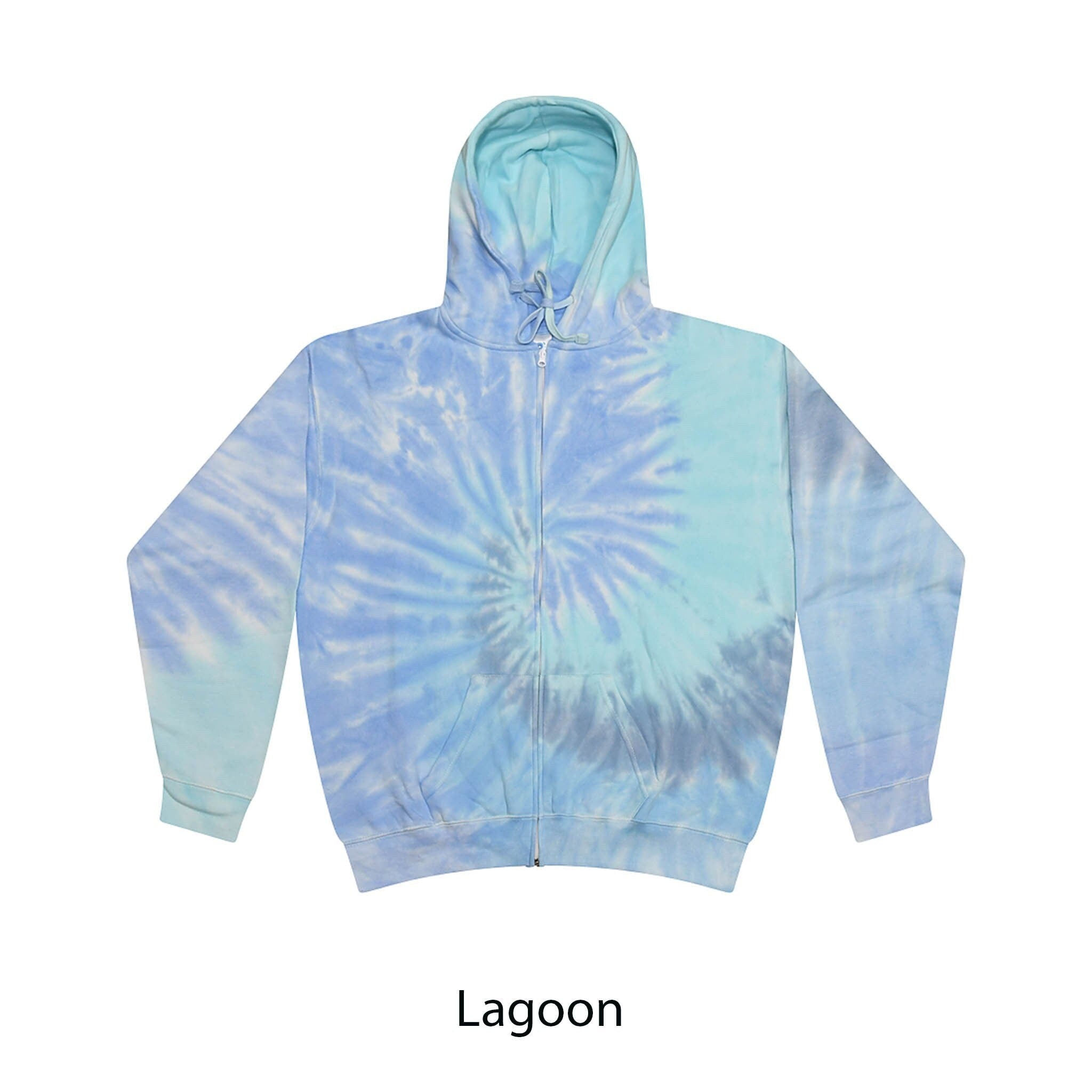 Tie Dye Zip Hoodie  XS, S, M, L, XL, 2X, 3X Cotton 80%, Poly Fleece 20,  Unisex