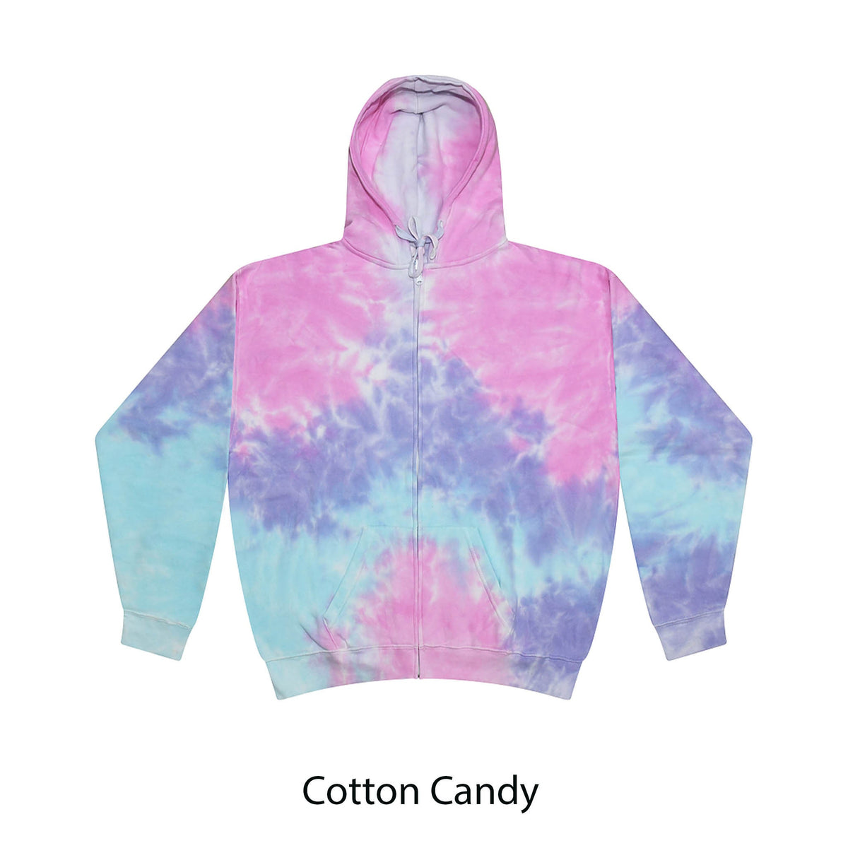 Tie Dye Zip Hoodie  XS, S, M, L, XL, 2X, 3X Cotton 80%, Poly Fleece 20,  Unisex