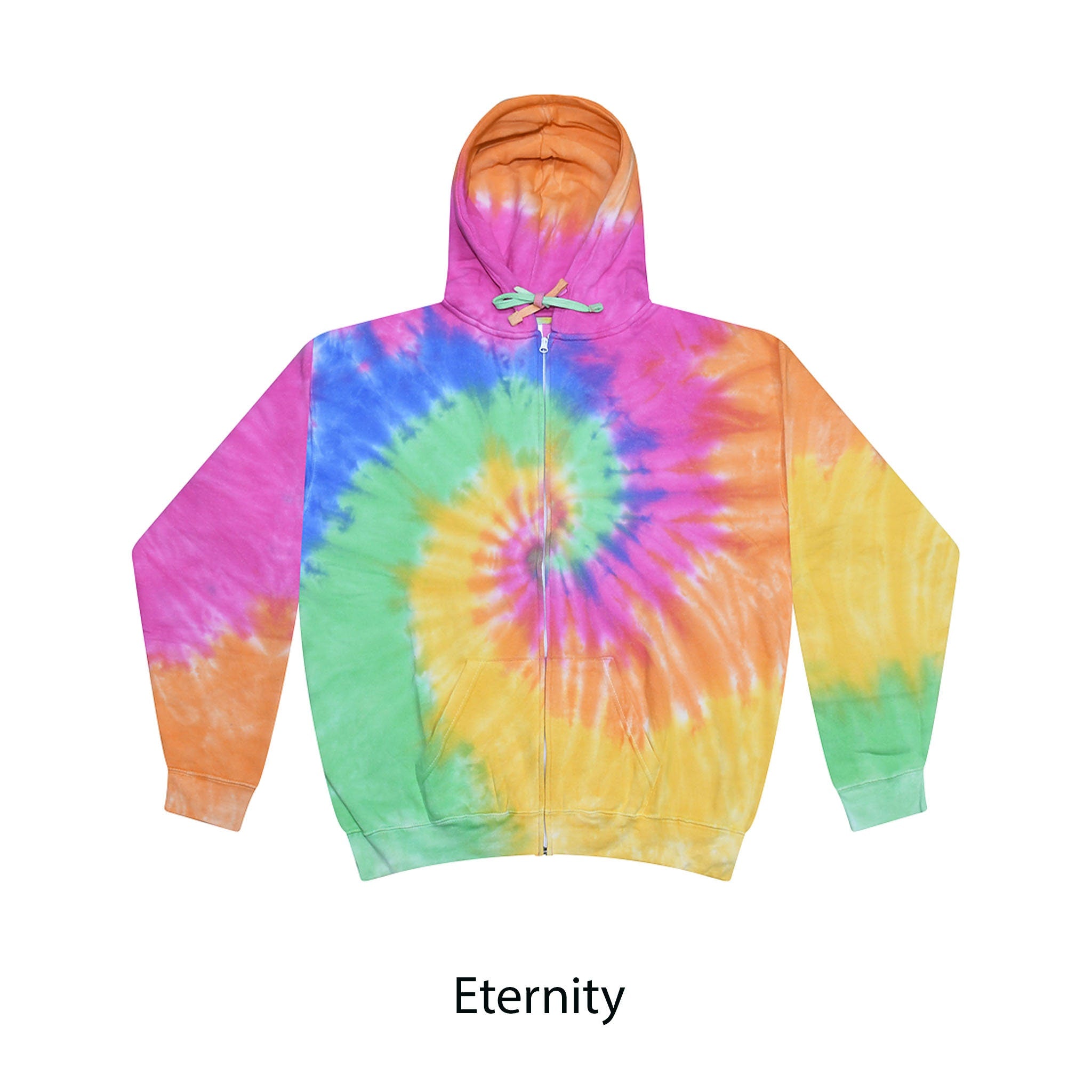 Tie Dye Zip Hoodie  XS, S, M, L, XL, 2X, 3X Cotton 80%, Poly Fleece 20,  Unisex