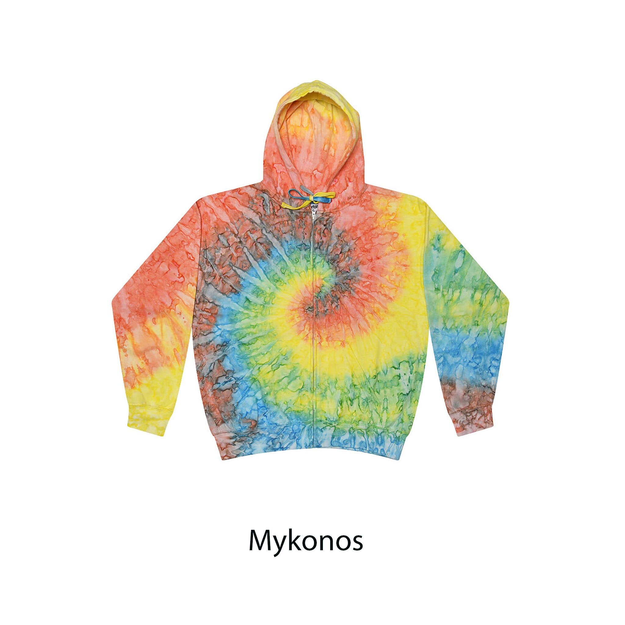 Tie Dye Zip Hoodie  XS, S, M, L, XL, 2X, 3X Cotton 80%, Poly Fleece 20,  Unisex