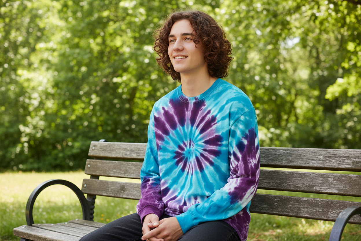 Colortone Tie Dye Long Sleeve T-Shirt Lifestyle