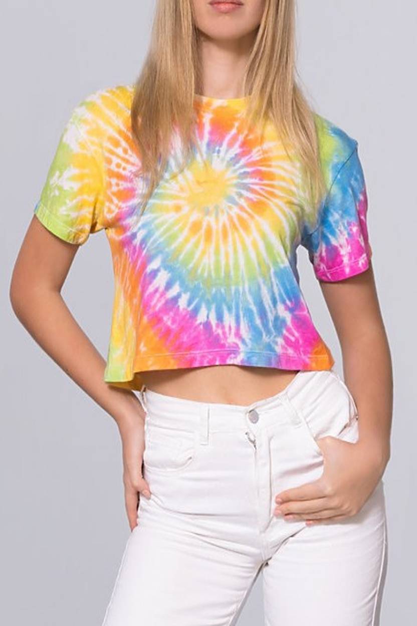 Colortone Women's Tie-Dye Cropped T-Shirts