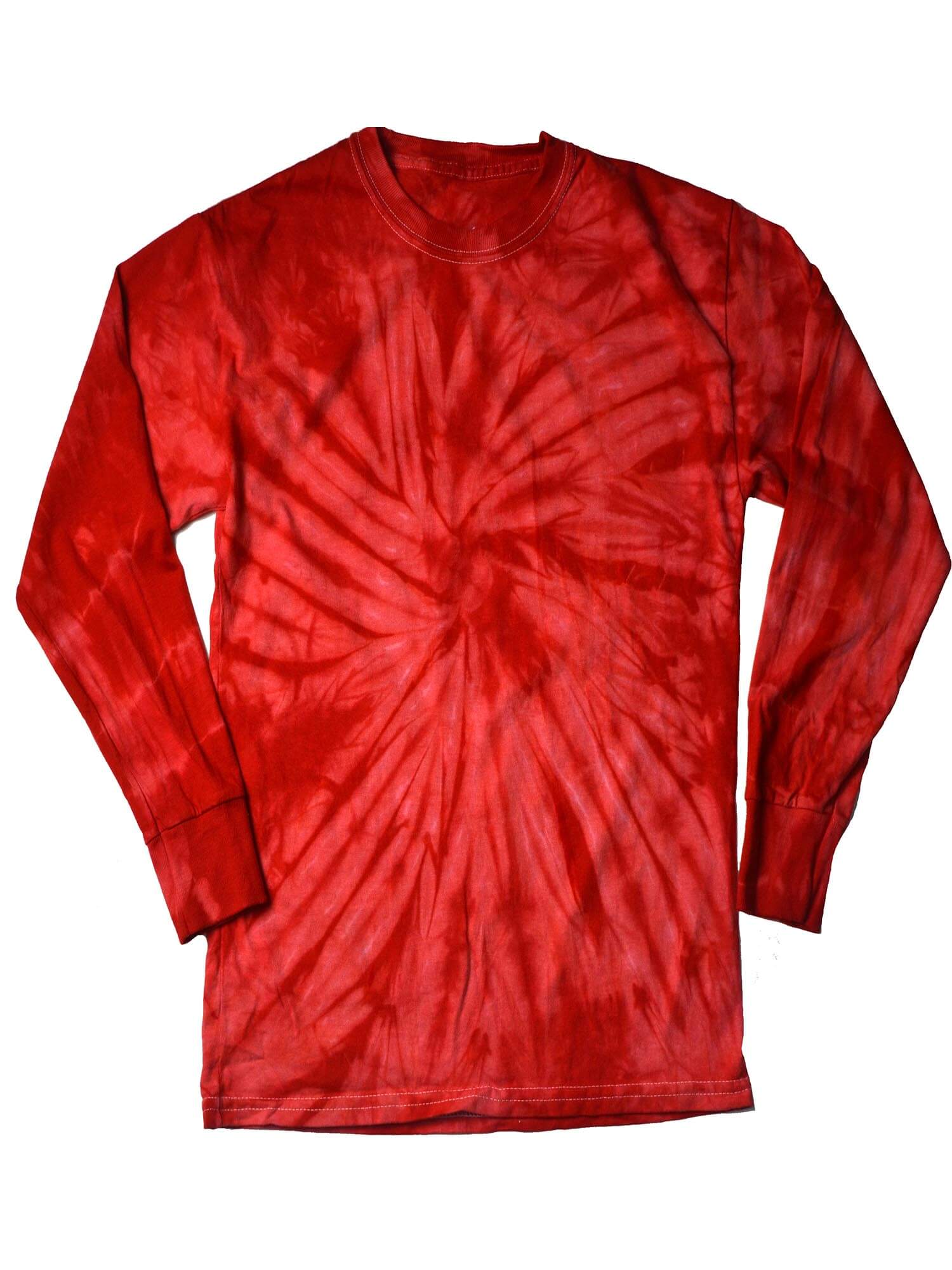 Red Tie-Dye Long Sleeve Shirts Adult | Zandy's Bargains