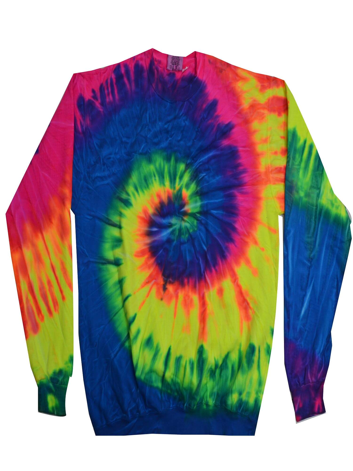 Neon Rainbow Tie Dye Crew-neck Adult | Zandy's Bargains